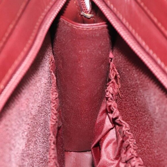 CARTIER Must Line Clutch Bag Leather Bordeaux Gold - Picture 14 of 15